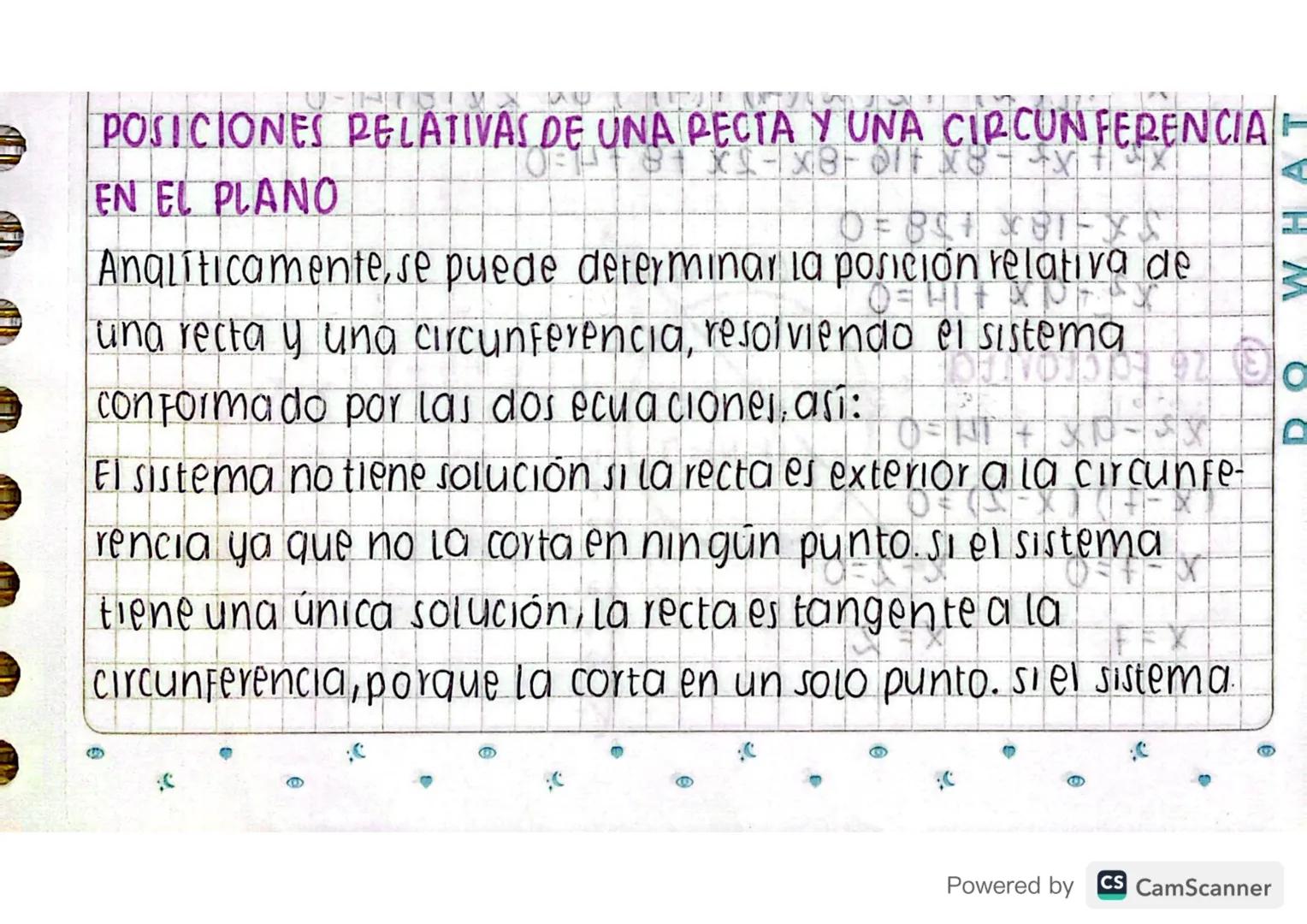 POSICIONES PELATIVAS DE UNA PECTA Y UNA CIRCUNFERENCIA
180X8
EN EL PLANO
LOF 1
84+ $81-X S
BIFX
Analiticamente, se puede determinar la posic
