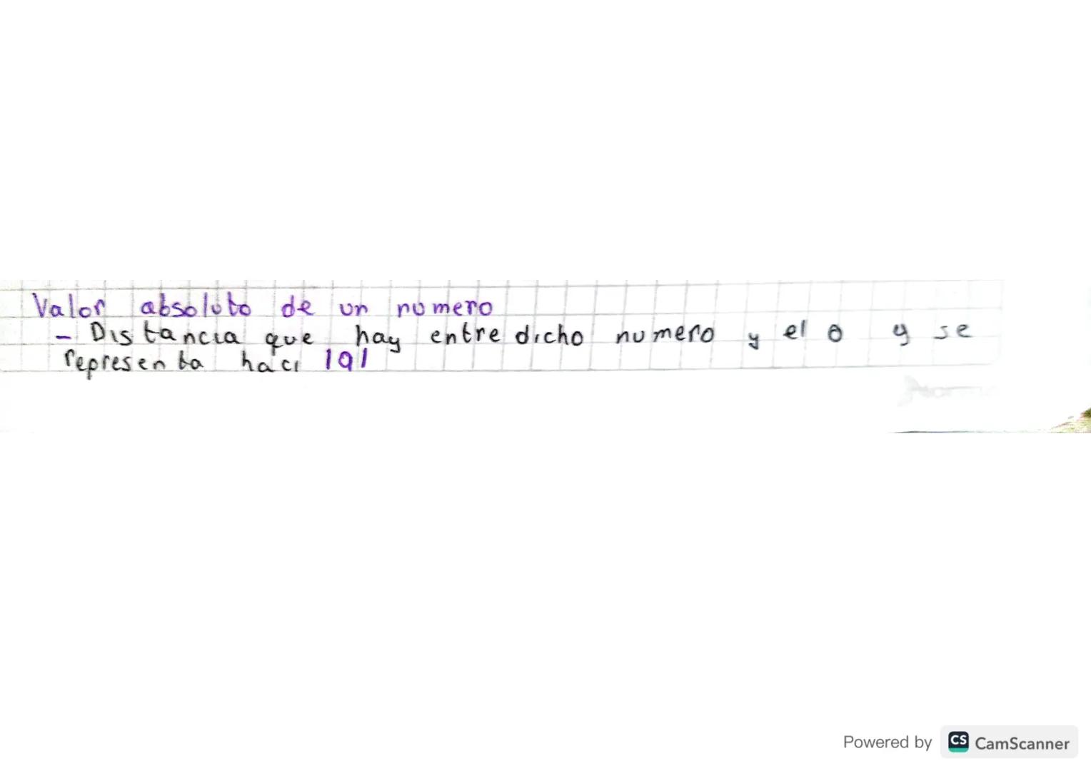 numero
hay entre dicho
Valor absoluto de un
que
Distancia
represen bo hace 191
numero
ק
el o
y se
Powered by CS CamScanner f
9.1-31=3
3.
ya