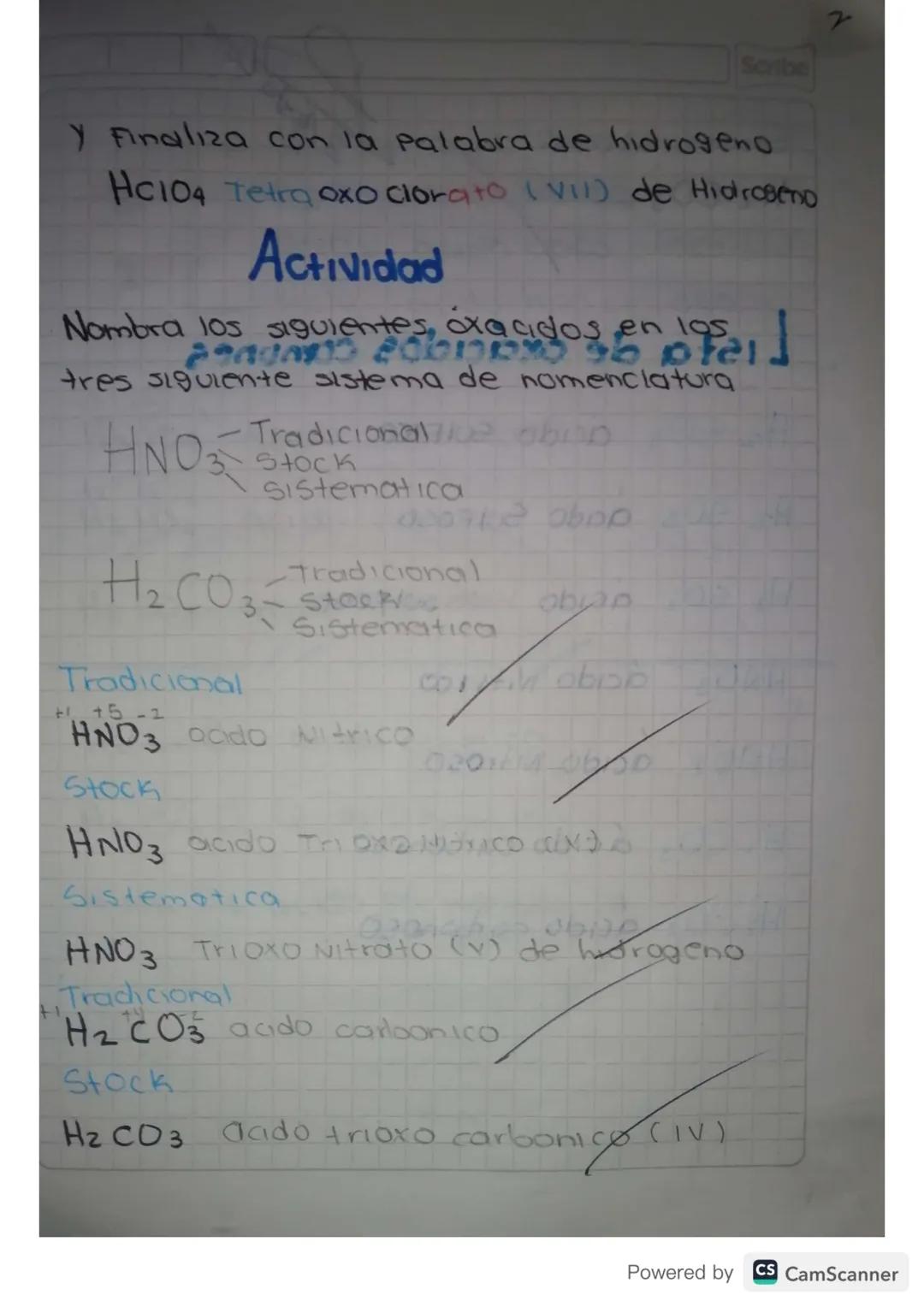 3 08 23 Scribe
Tema. Nomenclatura de oxácidos
Proposite, Nombrar axácidos
Contenide.
- Oxácido
son acidos que se forman por la combinaci