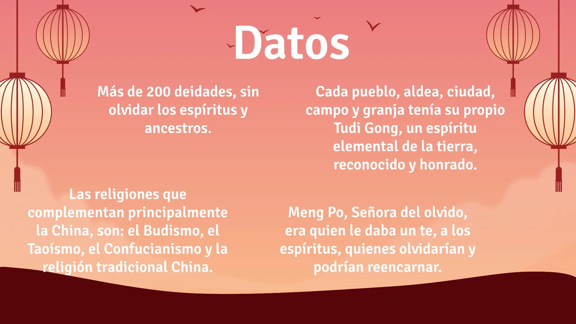 Religion
china Introduccion
En un principio, no había tiempo, ni nada y las tinieblas y el caos
conformaban un huevo del cual nacio Pan Gu,