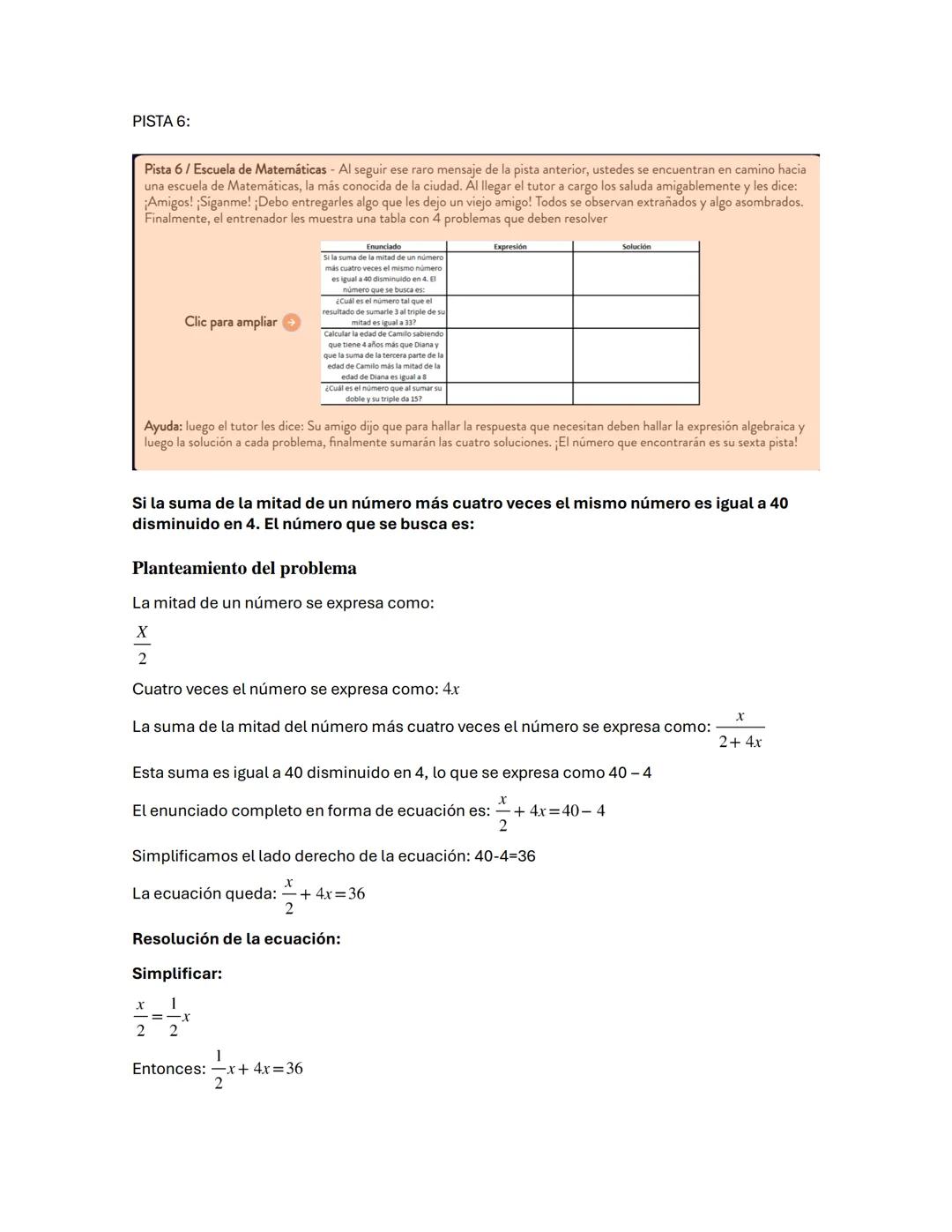 PISTA 6:
Pista 6/ Escuela de Matemáticas - Al seguir ese raro mensaje de la pista anterior, ustedes se encuentran en camino hacia
una escue