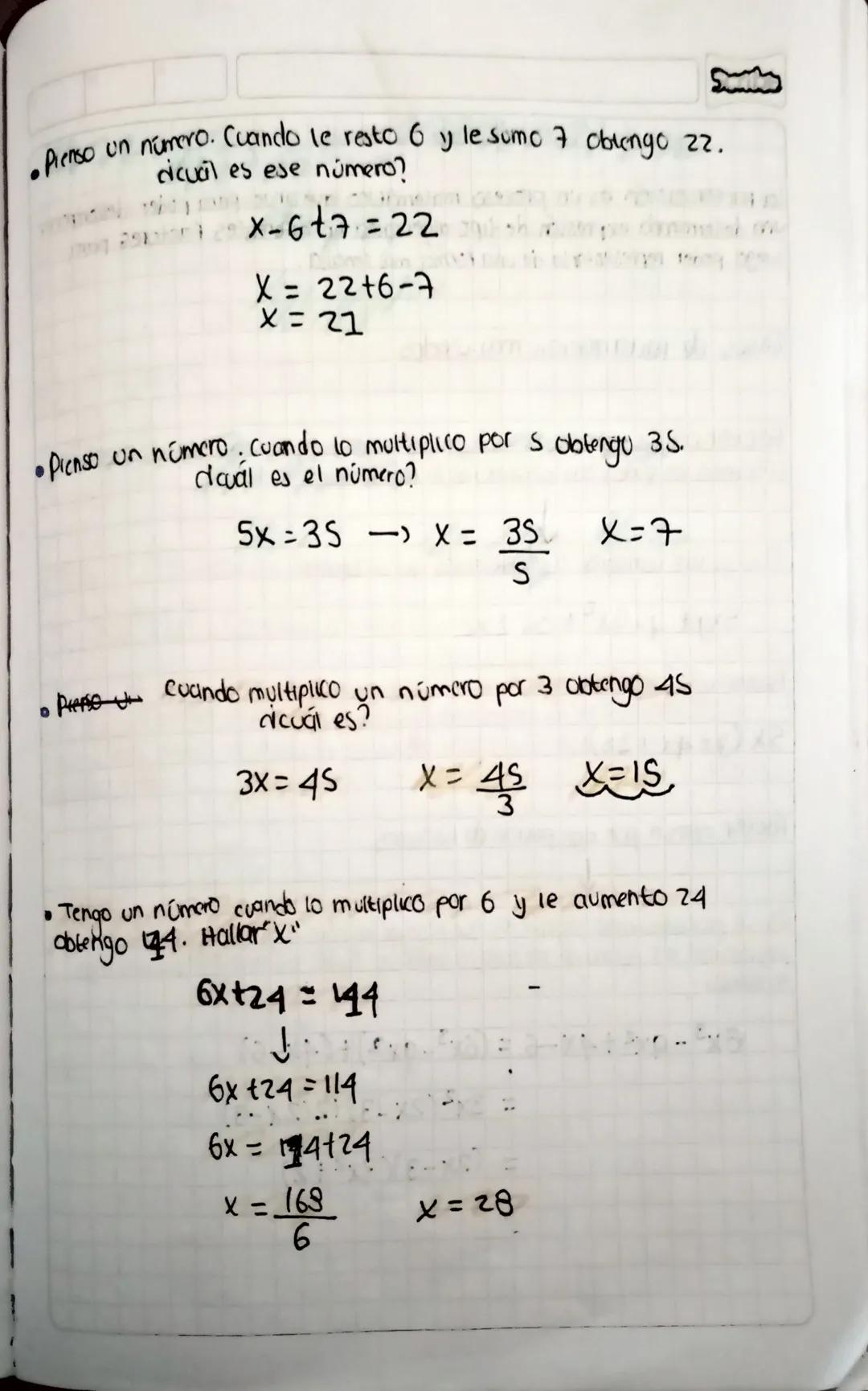 Scribe
Planteo de ecuaciones
Plantear una ecuación es traducir un problema de un lenguaje escrite
U oral a un lenguaje matematico.
Enunciado