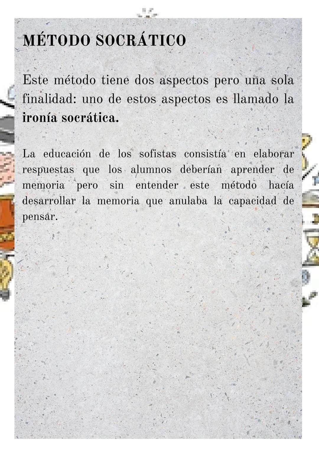 CONÓCETE A TI MISMO
Para los sofistas la ciencia era sensación y como cada
y era modificada y
uno tenía su propia ciencia
reconstruida según
