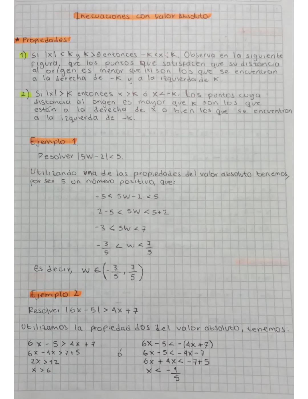 Inecuaciones con valor absoluto