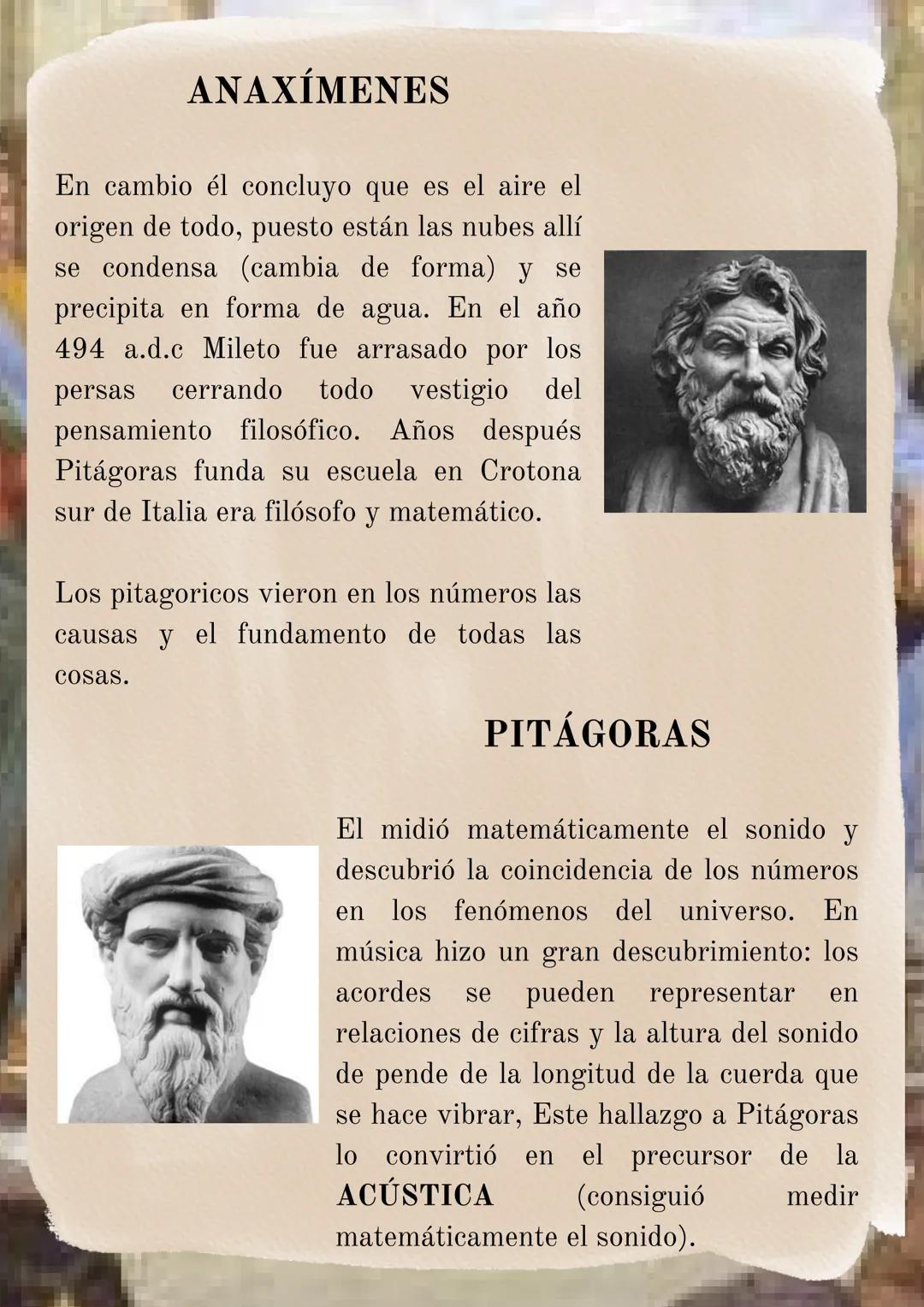 TALES DE MILETO
Según la tradición fue el
iniciador de la FILOSOFÍA,
fue maestro de Anáximenes y
Anaximandro. Los tres eran de
la ciudad de