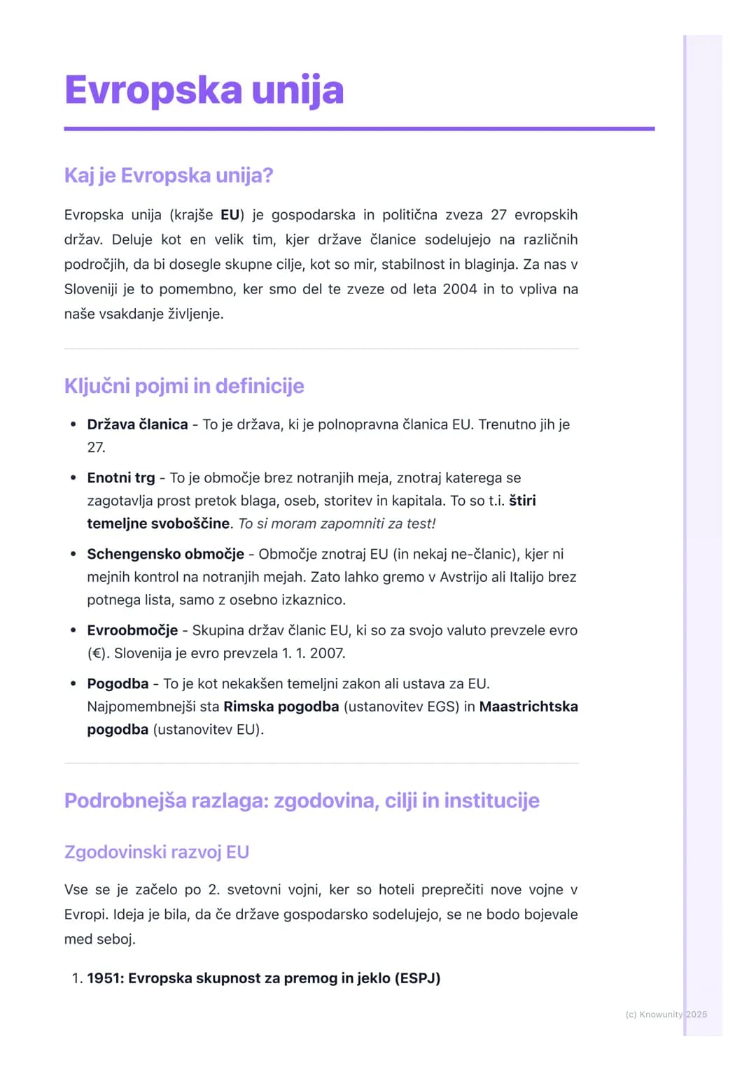 # Evropska unija
Kaj je Evropska unija?
Evropska unija (krajše EU) je gospodarska in politična zveza 27 evropskih
držav. Deluje kot en vel