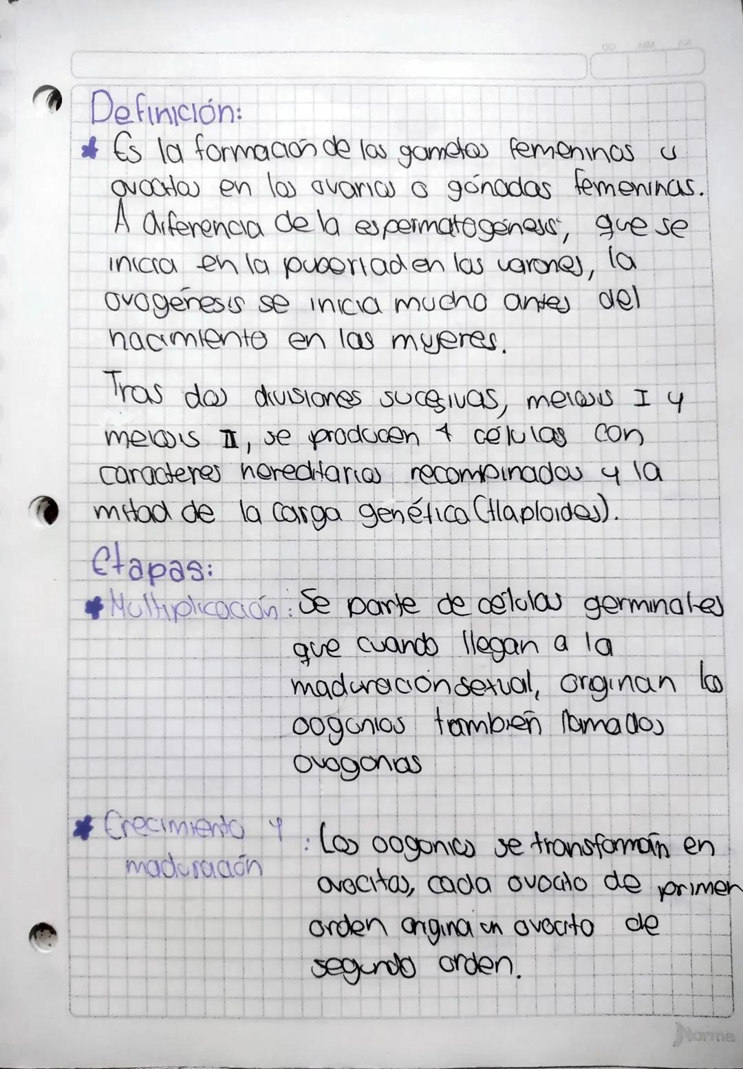 •Ovo-
genesis
Multiplicación
2n
Quogonia
Creamento
meadración
Ovocito
IL
n
OVOCHO I
Cuerpo
poign
Ovocita
maduro
derpos
Polares Definición:
*