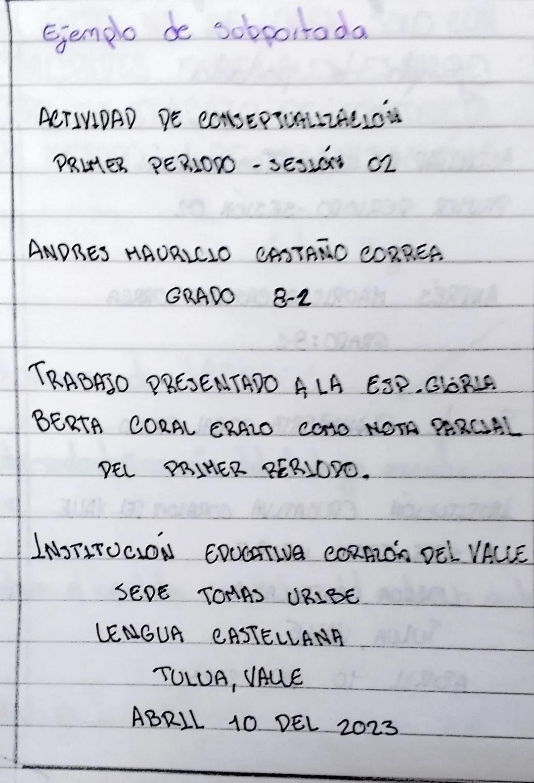 Victor
Hugo
Normas de ICONTEC
1. Titulo identificación del trabajo escrito, periodo o
semestre.
2. Nombre a apellido, completo del autor