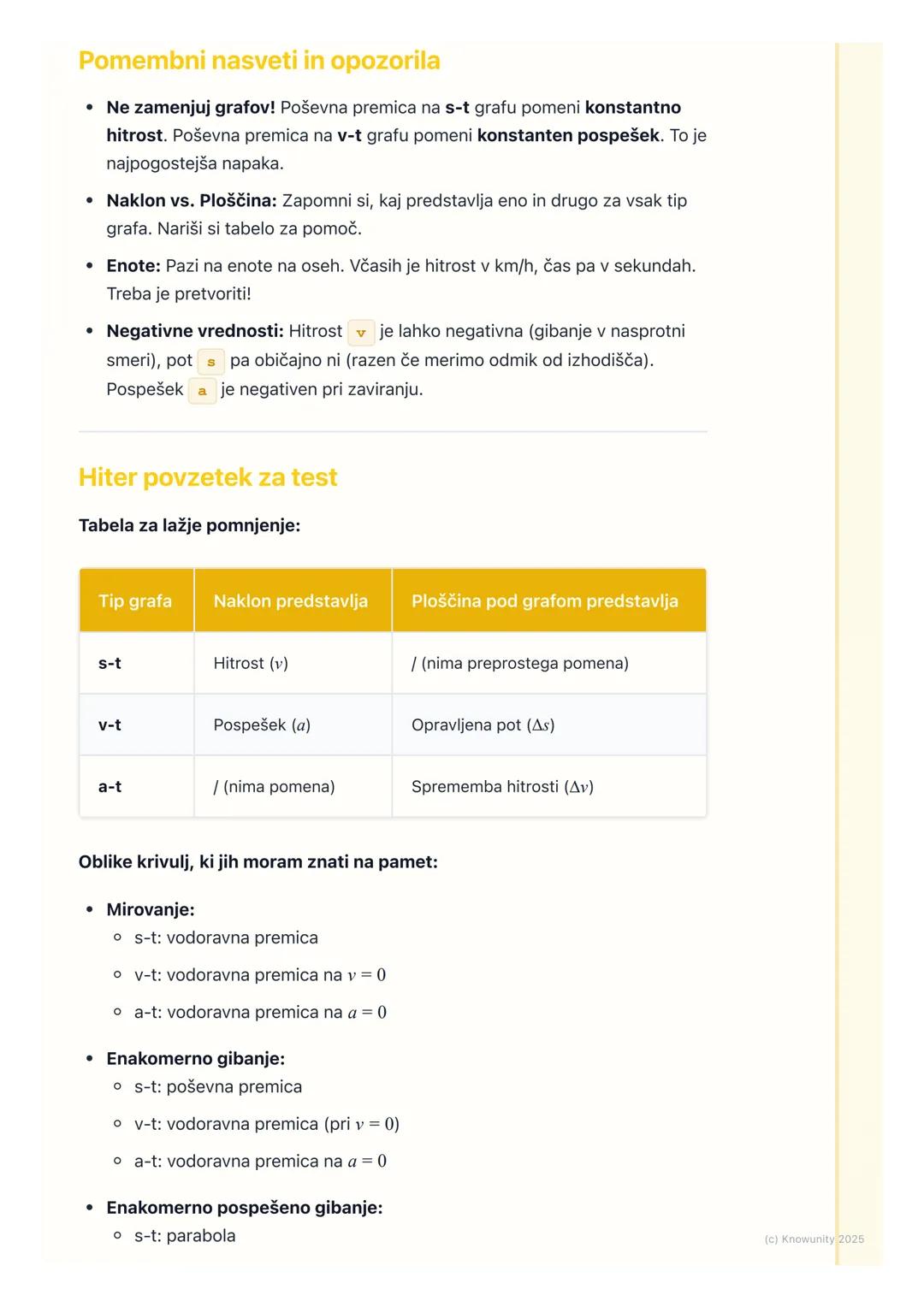 # 2.5. Grafi gibanja
Uvod v grafe gibanja
Grafi so super orodje za prikaz gibanja, ker lahko na hiter in pregleden način
vidimo, kako se j