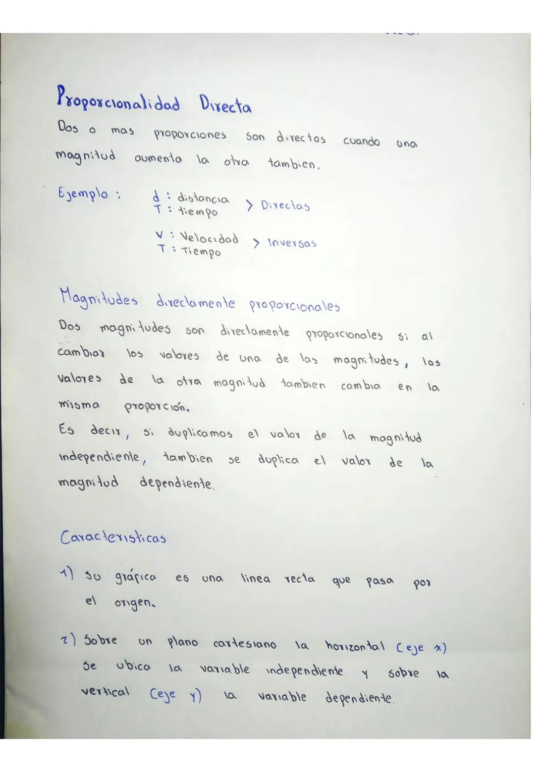 Conceptos de Proporcionalidad Directa e Inversa