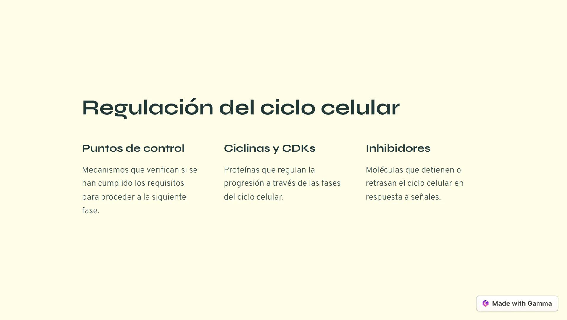 Control del
crecimiento de la
célula
El crecimiento y división celular son procesos clave en el desarrollo y
mantenimiento de los organismos
