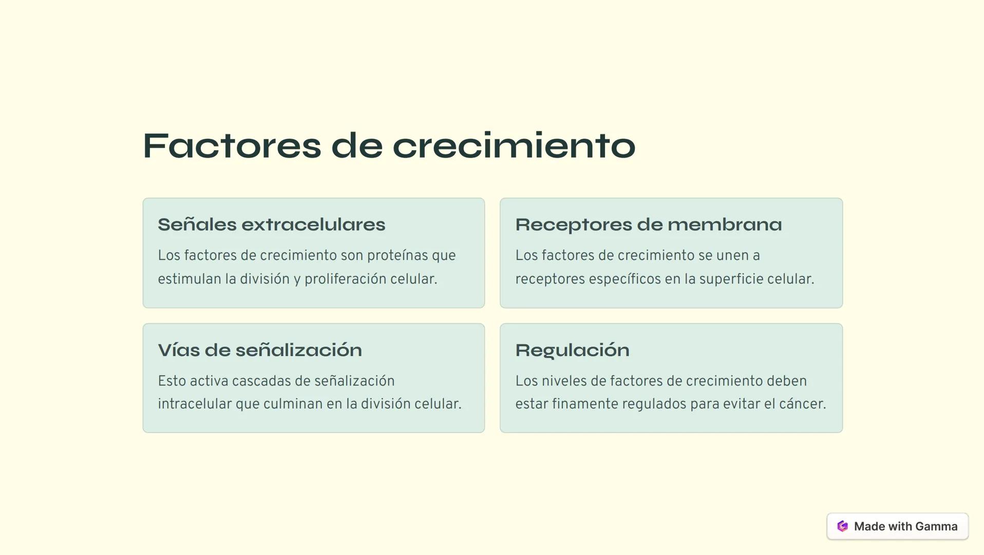 Control del
crecimiento de la
célula
El crecimiento y división celular son procesos clave en el desarrollo y
mantenimiento de los organismos