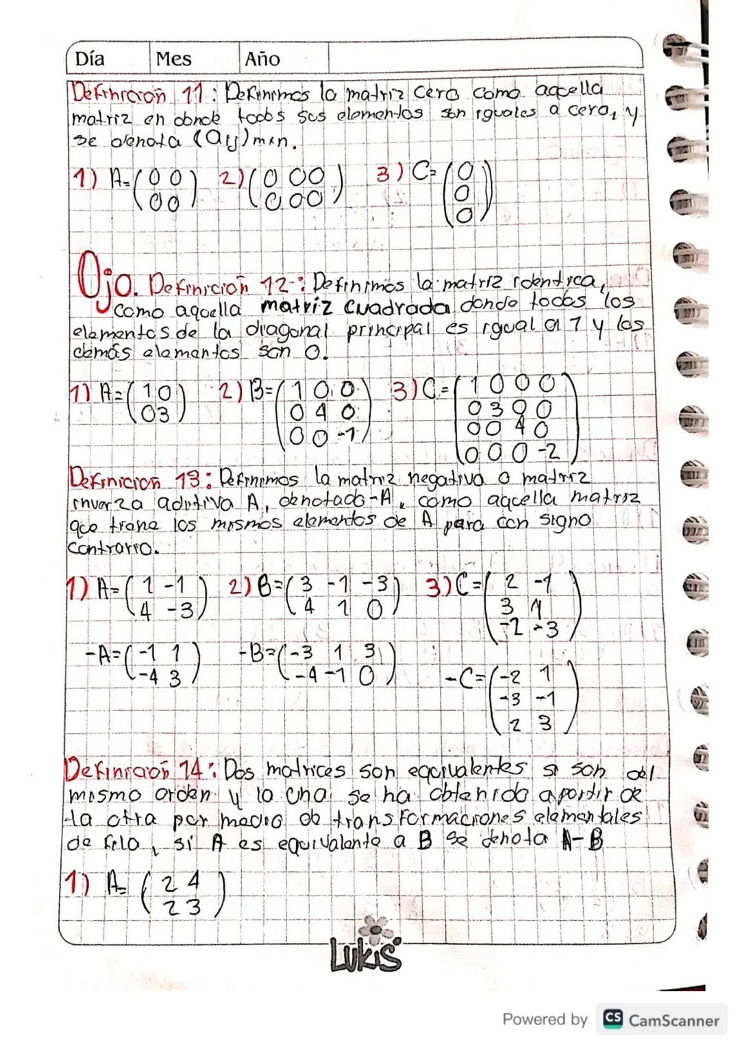 groman 7
23-39
2) $X_1 + 2X_2 - X_3 = 0$
$3X_1 - 3X_2 + 2X_3 = 0$
$-X_1 - 11X_2 + 6X_3 = 0$
Solución.
Día
Mes
Año
$
\begin{pmatrix}
1