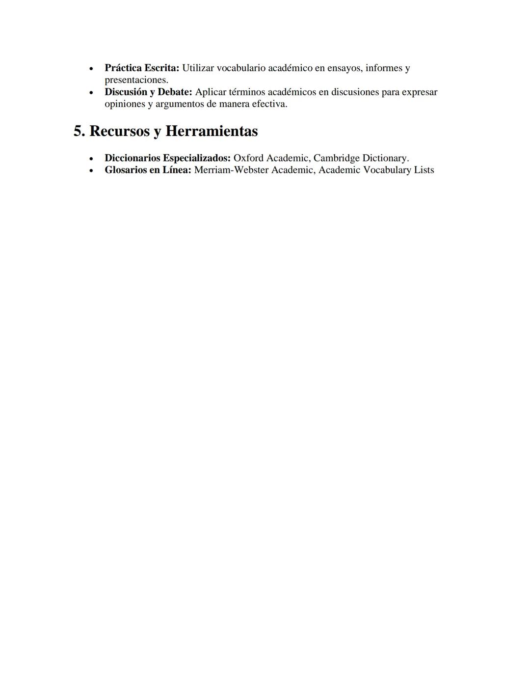 Vocabulario Académico
APUNTES//
1. Definición y Uso
•
•
Academic Vocabulary: Palabras y términos específicos utilizados en contextos
académi