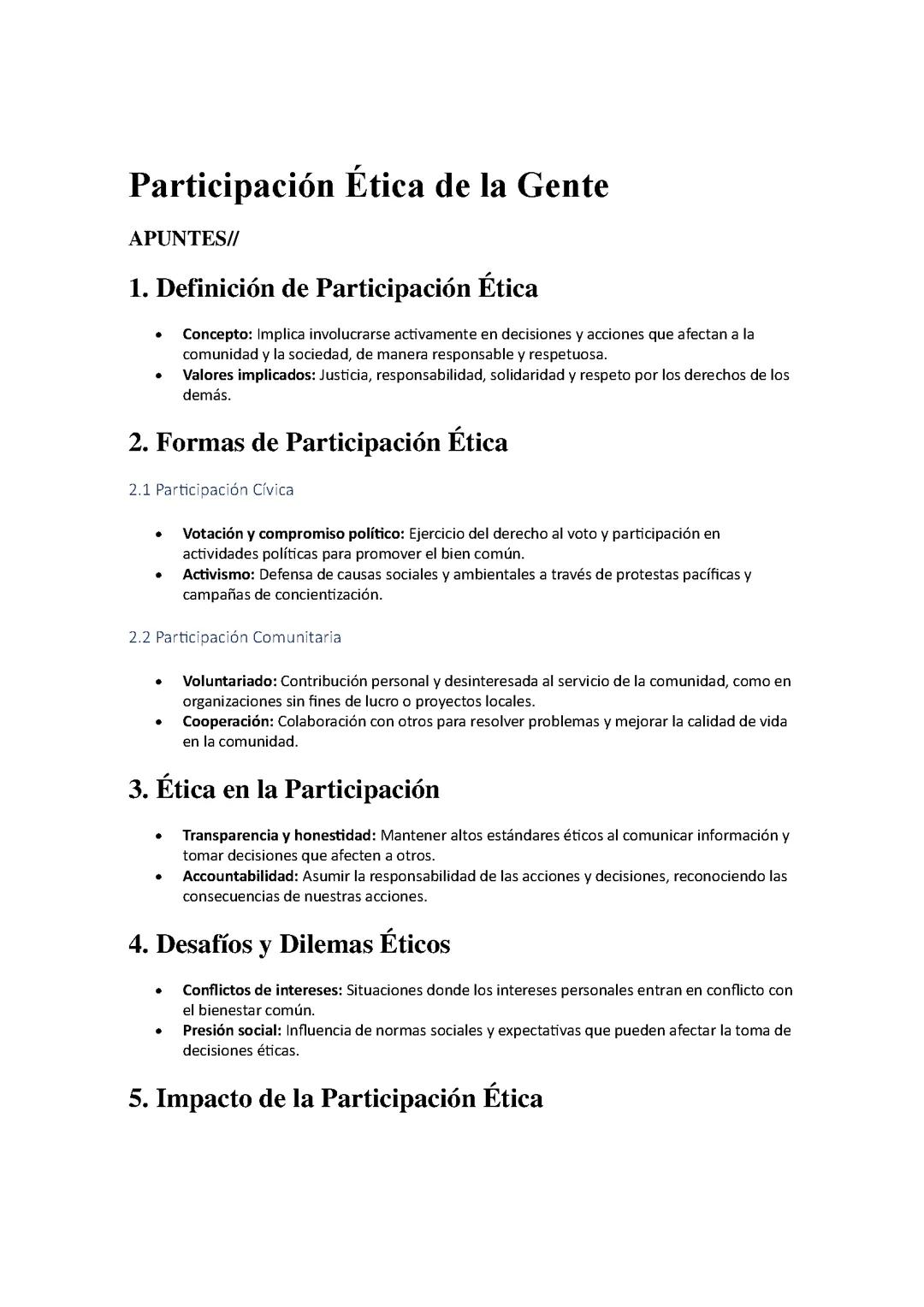 Participación Ética de la Gente