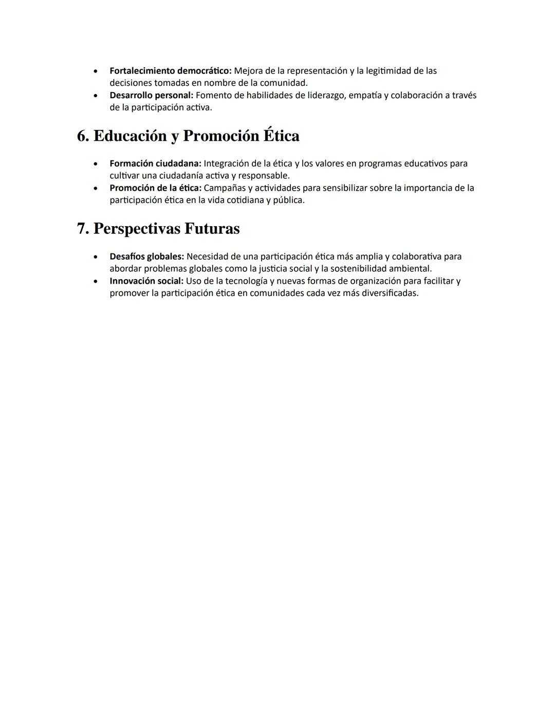 Participación Ética de la Gente
APUNTES//
1. Definición de Participación Ética
•
• Concepto: Implica involucrarse activamente en decisiones