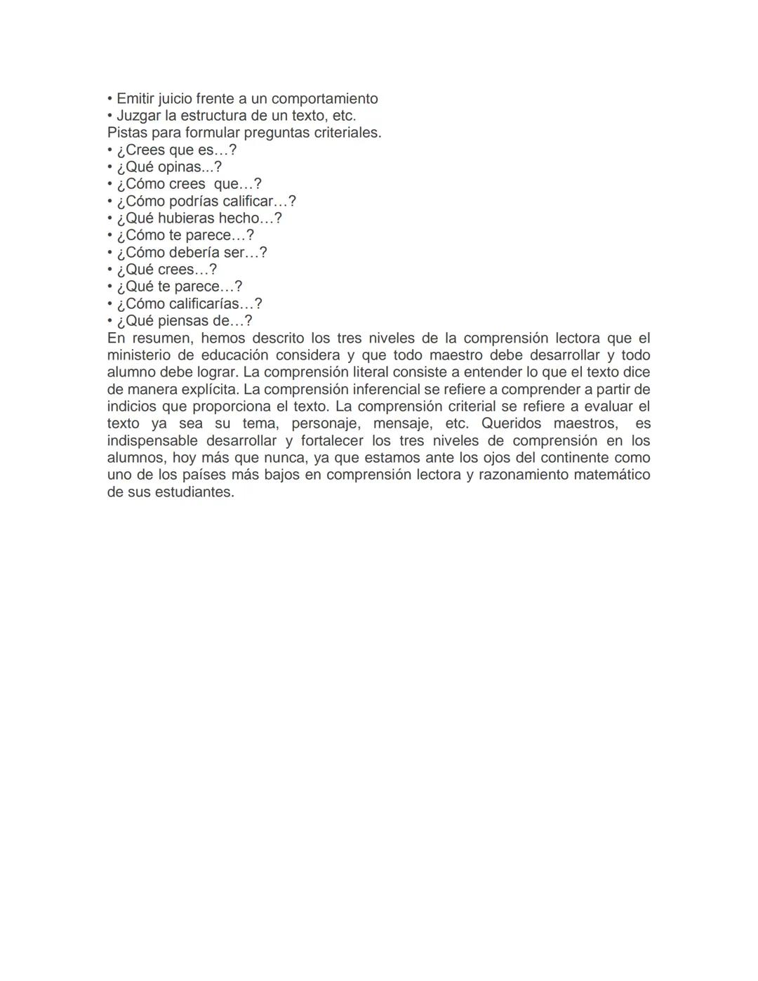 LOS NIVELES DE COMPRENSION LECTORA
POR: PABLO ATOC CALVA
En los últimos años, las diversas investigaciones efectuadas a nivel internacional