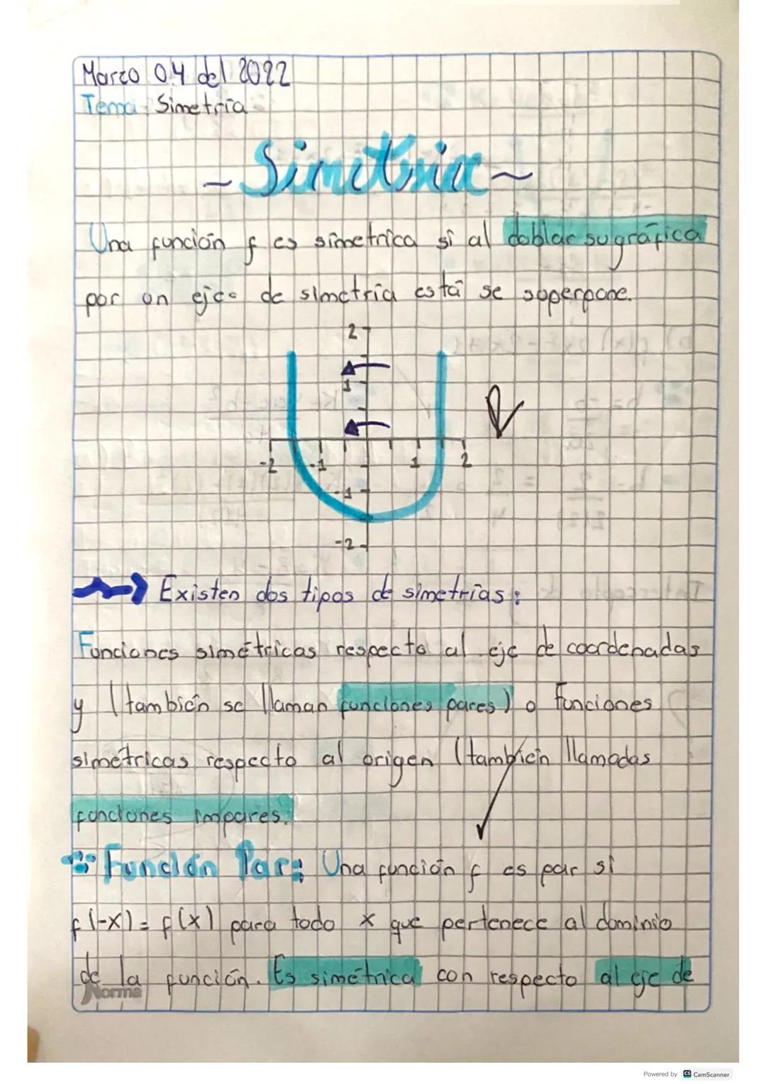 Simetrías, función par e impar