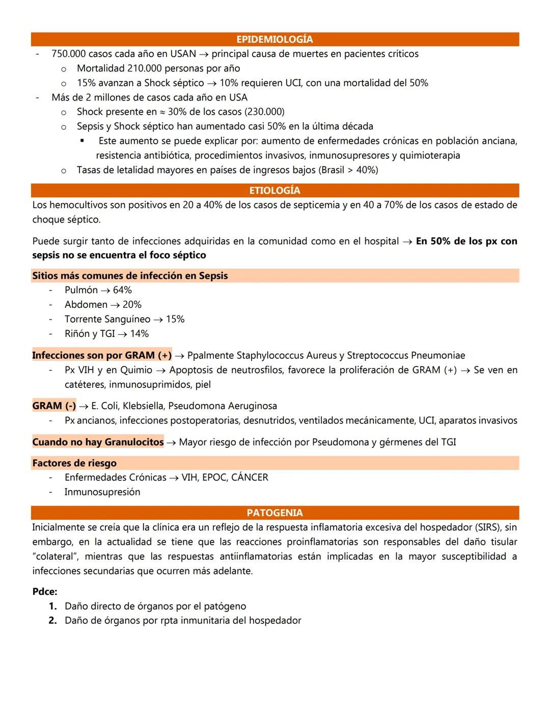 # Sepsis y Shock Septico
Disfunción orgánica amenazante → Rpta inadecuada del organismo a la infección → Requiere:
- Dx oportuno
- Antibiót