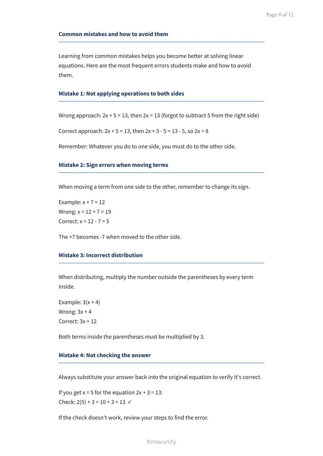 Solving linear equations in one variable - step by step guide
Master techniques for solving linear equations with one
variable
What you will