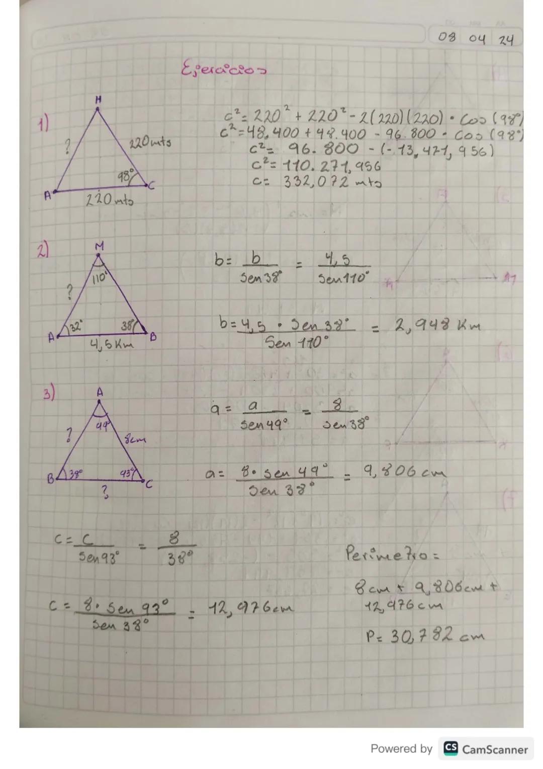 03 04 24
Teorema del cose no los sladas a blodas yun & entre ellos
El teorema del coseno
del trángulo
。 Cuando se
entre esos dos lados.
3
se