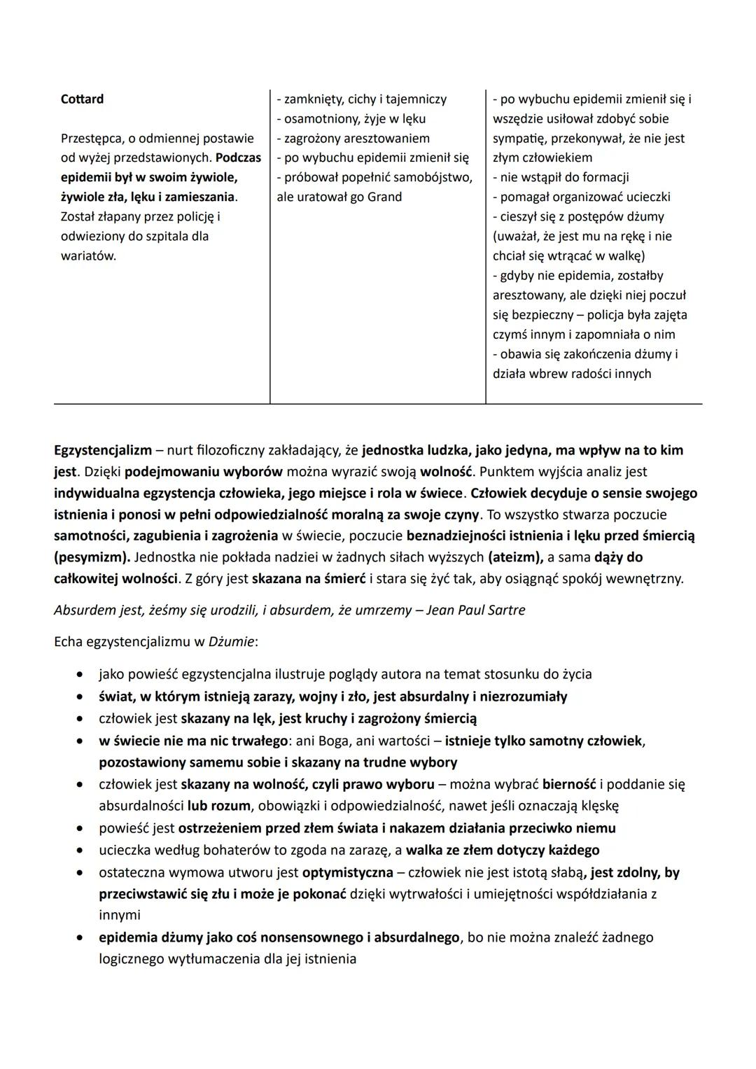 # Dżuma - Albert Camus (1947)
Gatunek literacki: powieść paraboliczna - powieść podobna strukturą do biblijnych
przypowieści, gdzie postaci
