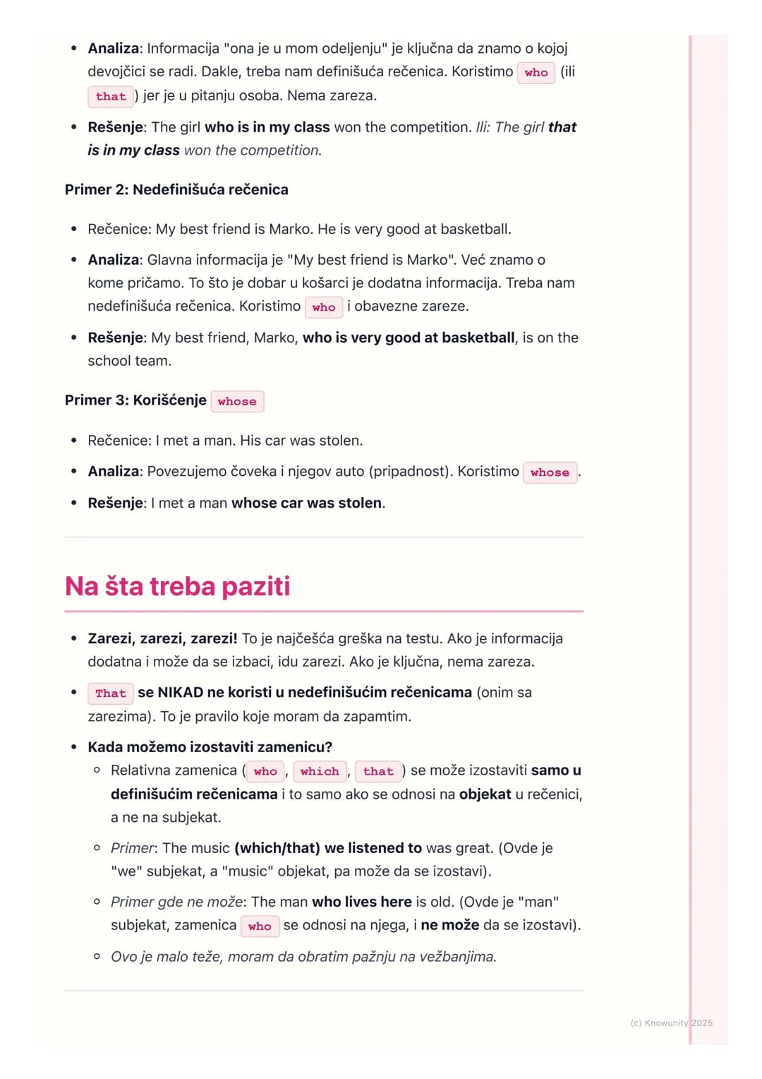# Relativne rečenice (Relative
Clauses)
Šta su relativne rečenice?
Relativne rečenice su zavisne rečenice koje nam daju više informacija o
