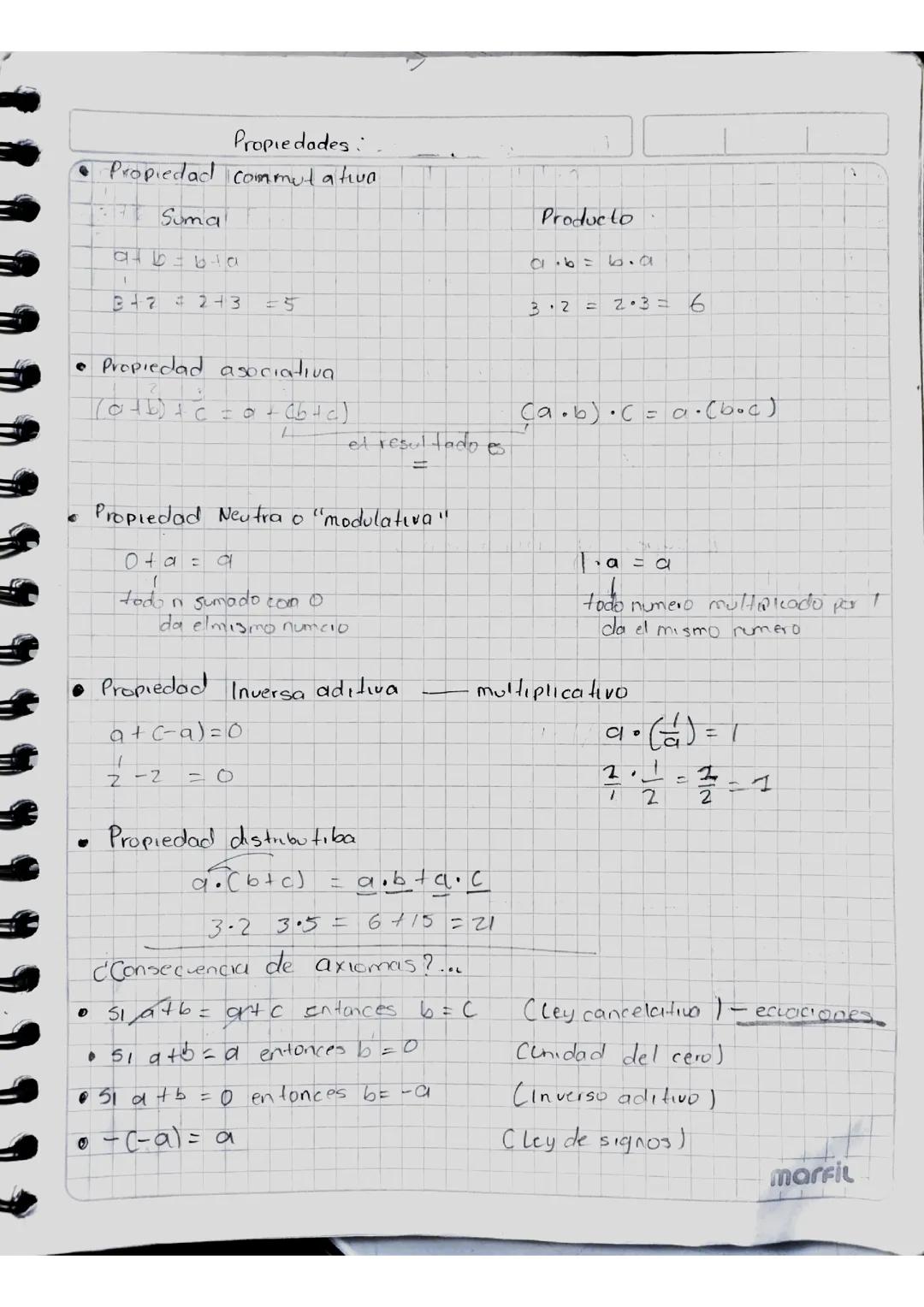 Propiedades de Productos /Razones y Proporciones