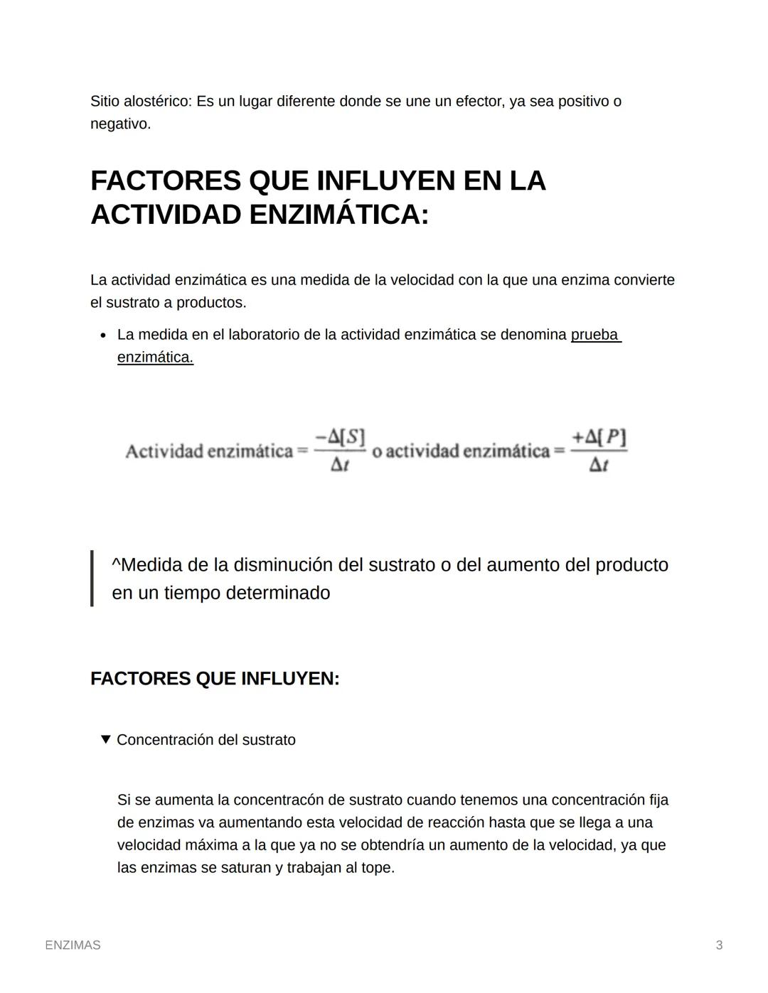 ENZIMAS
Cuanto menor sea la energía de activación, mayor será el número de moléculas que
tendrán energía suficiente para combinarse y formar