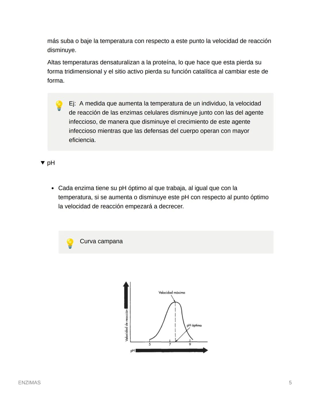 ENZIMAS
Cuanto menor sea la energía de activación, mayor será el número de moléculas que
tendrán energía suficiente para combinarse y formar