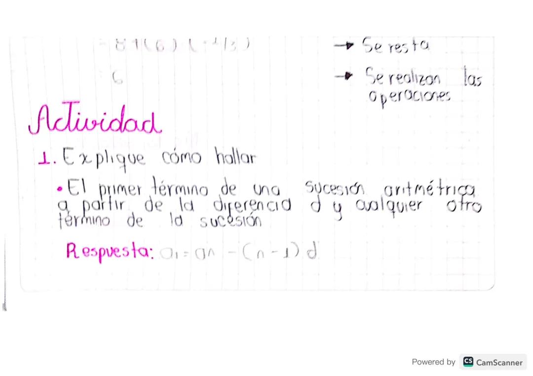 Actividades sucesiones aritmética