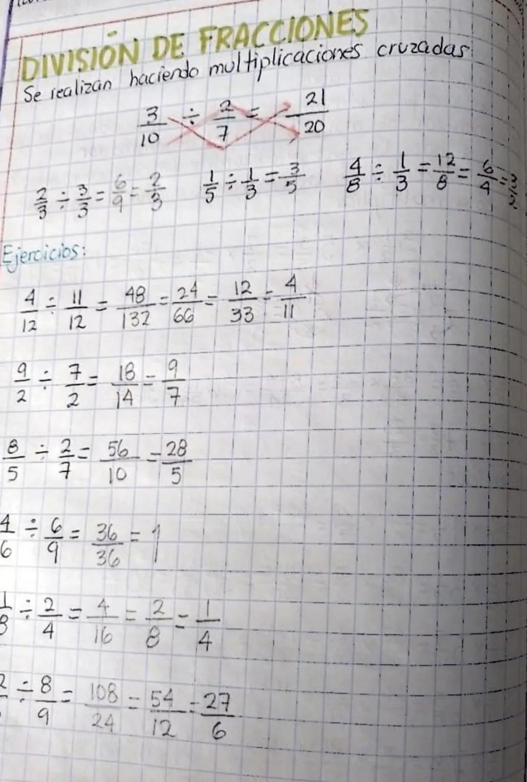 División de fracciones