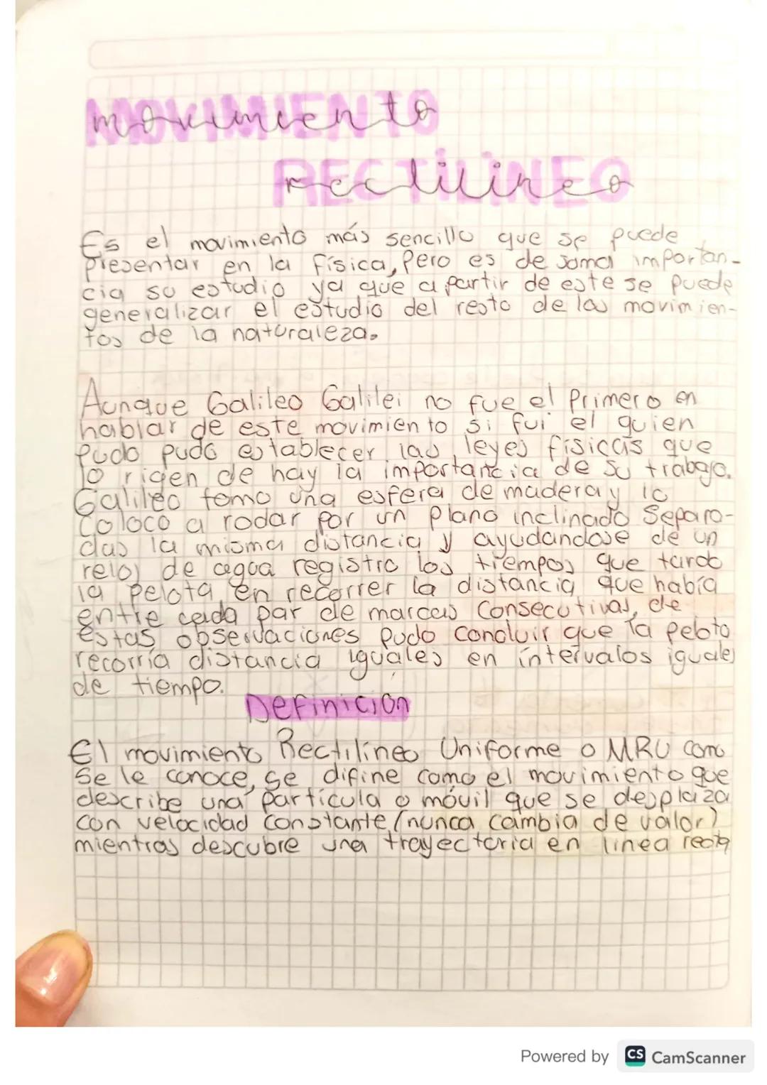 # movimiento
## Rectilinea
Es el movimiento más sencillo que se puede
Presentar en la física, Pero es de soma importan-
cia su estudio ya q