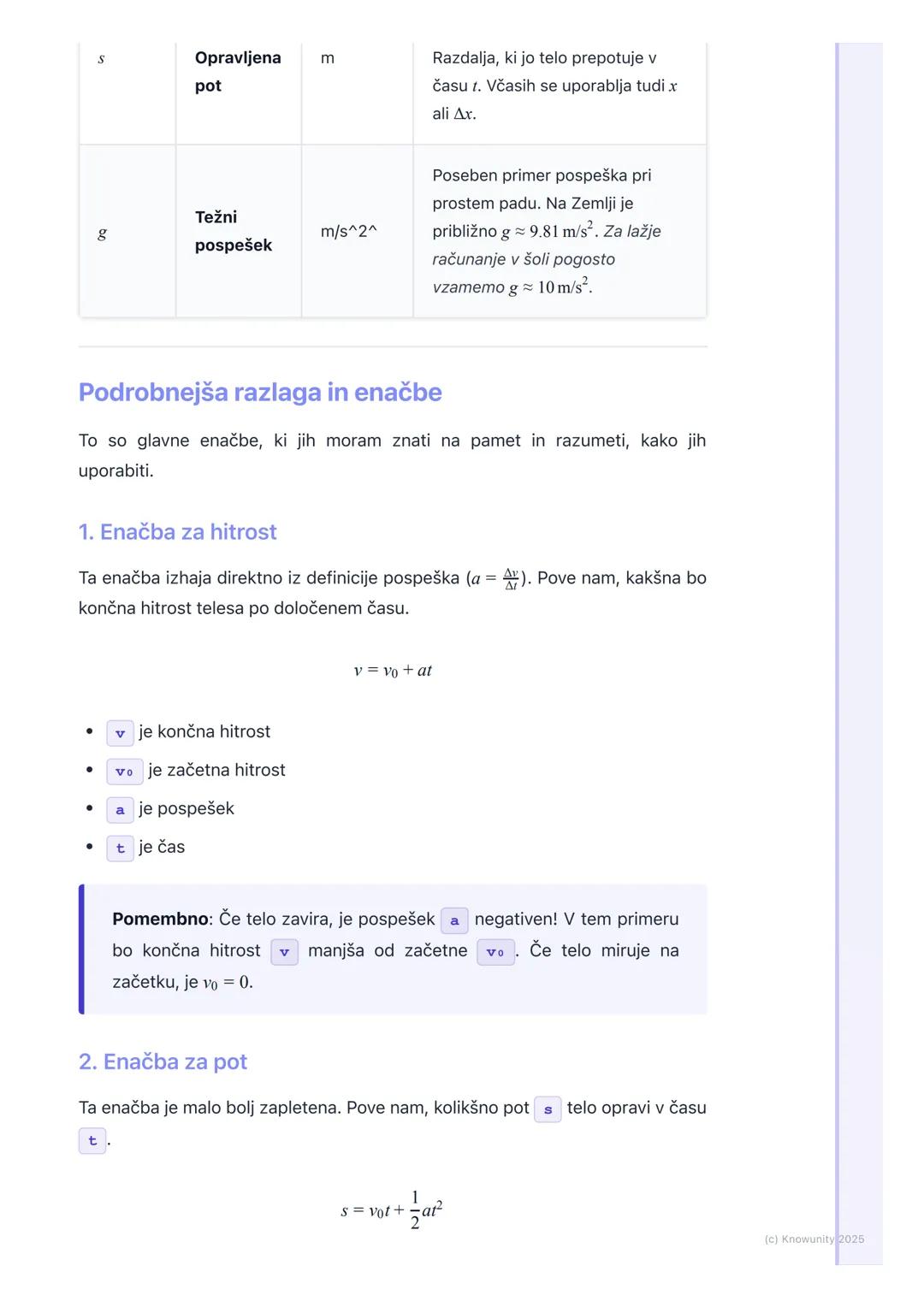 # 2.4. Enakomerno pospešeno
gibanje
Kaj je enakomerno pospešeno gibanje?
To je gibanje, pri katerem se hitrost telesa spreminja enakomerno
