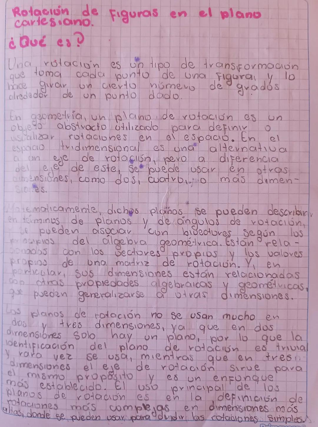 Rotación de figuras en el plano cartesiano