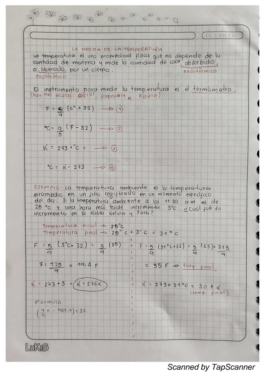 # B
# Q
DD IMMAA
LA MEDIDA DE LA TEMPERATURA
ia temperatura ed una propiedad física que no depende de la
cantidad de materia y mide la c