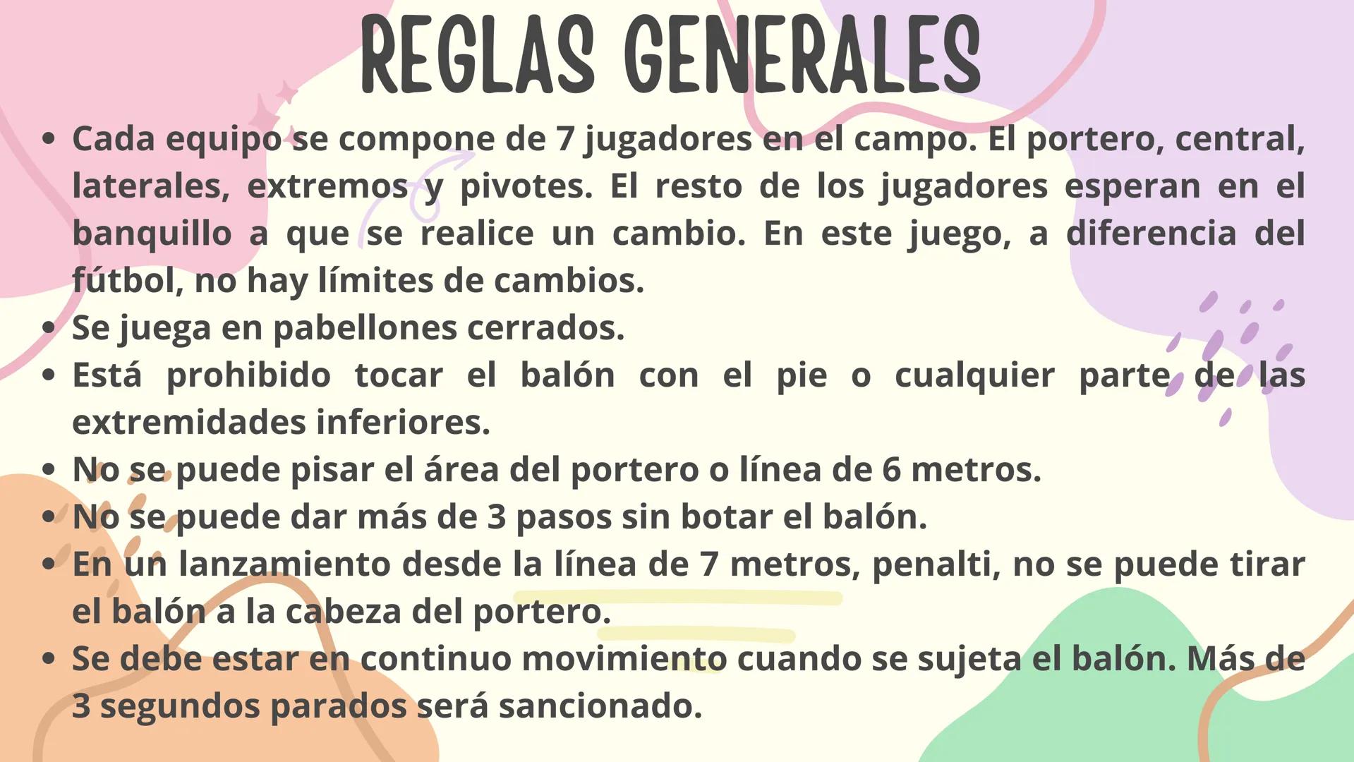 BALONMANO
ime. ¿Que es el balonmano?
El balonmano, es un deporte donde se
enfrentan dos equipos de 7 jugadores cada
uno y se transporta la p