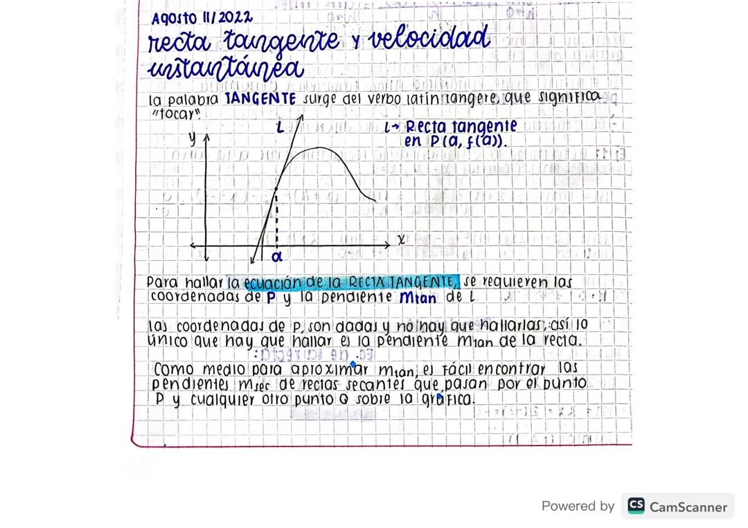 Matemáticas grado 11 - Recta tangente