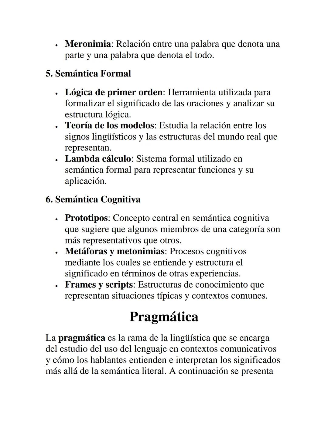 SEMÁNTICA Y
PRAGMÁTICA
Semántica
La semántica es la rama de la lingüística que se encarga del
estudio del significado de las palabras, frase
