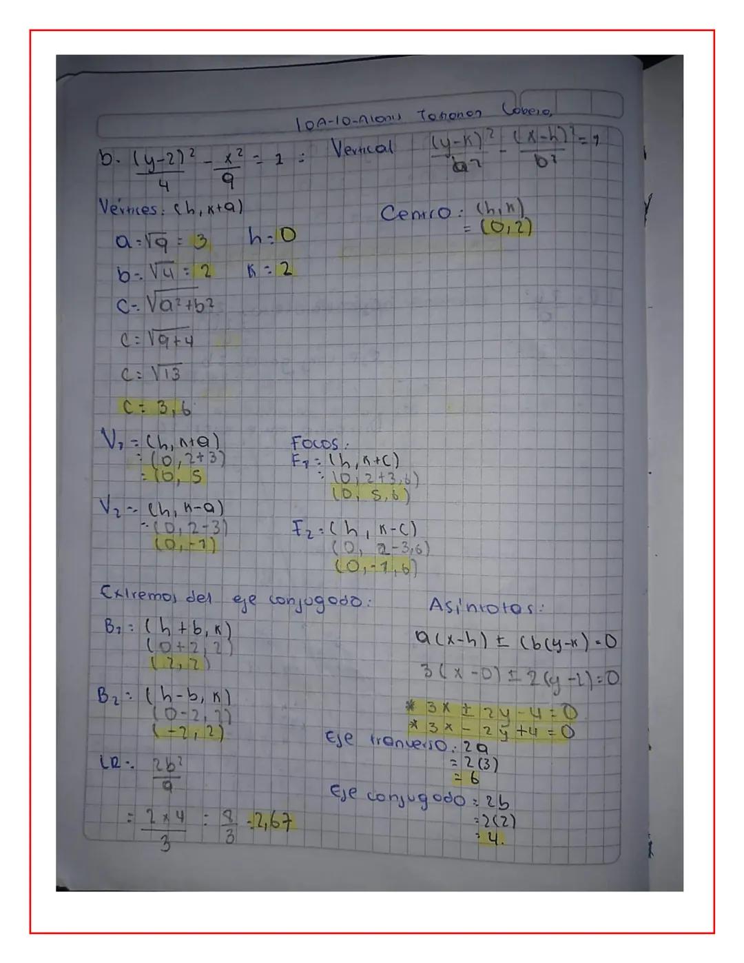 # 1DA-O-Alonis CobzEOS
D
# LA HIPERBOLA
La hiperbola es el wgor geométrico de los puntos del
plono tal que la diferencia de sus disioncio