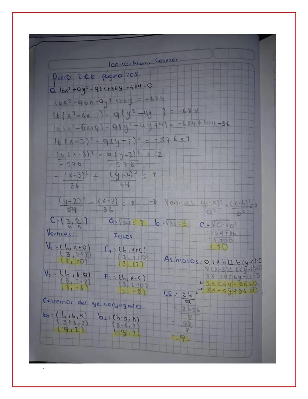 # 1DA-O-Alonis CobzEOS
D
# LA HIPERBOLA
La hiperbola es el wgor geométrico de los puntos del
plono tal que la diferencia de sus disioncio