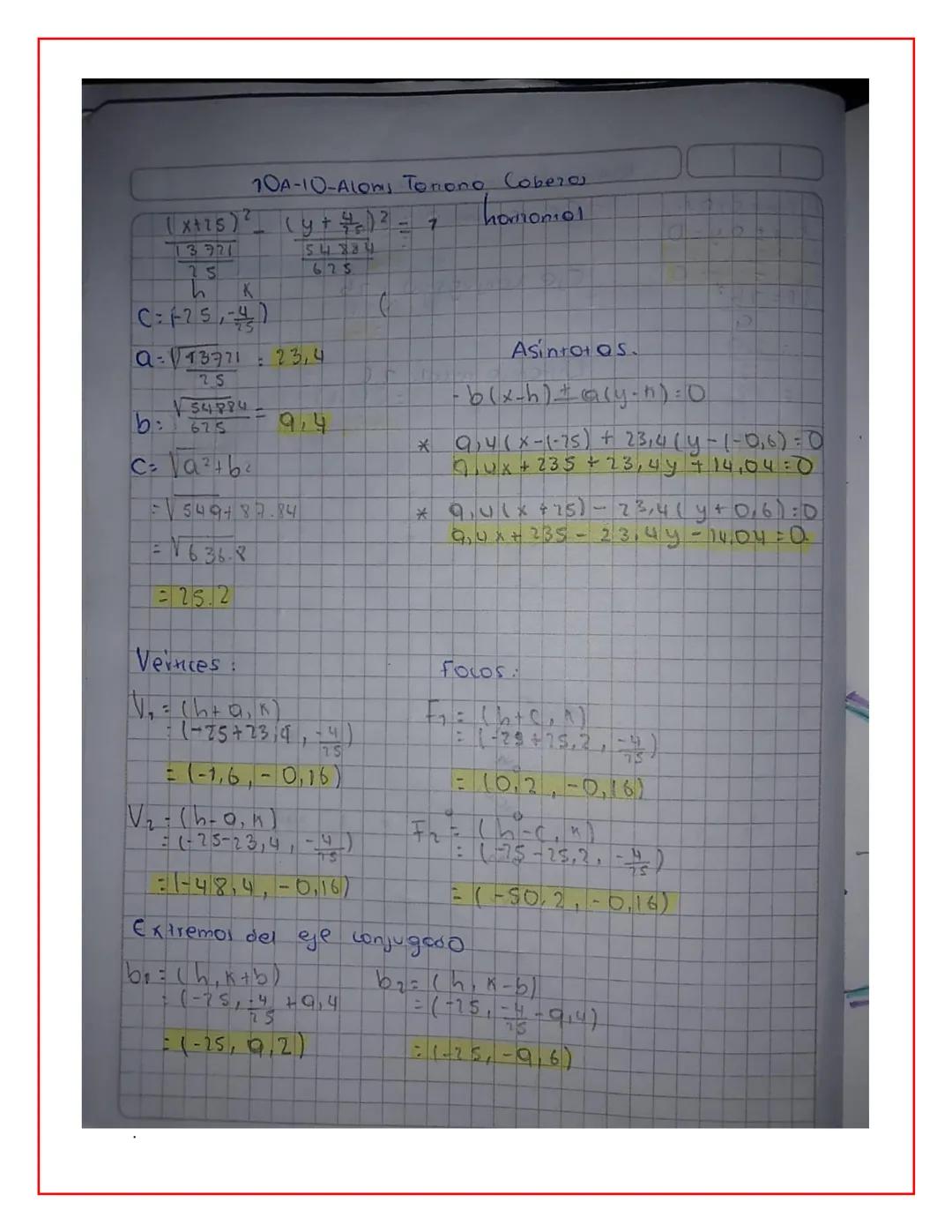 # 1DA-O-Alonis CobzEOS
D
# LA HIPERBOLA
La hiperbola es el wgor geométrico de los puntos del
plono tal que la diferencia de sus disioncio