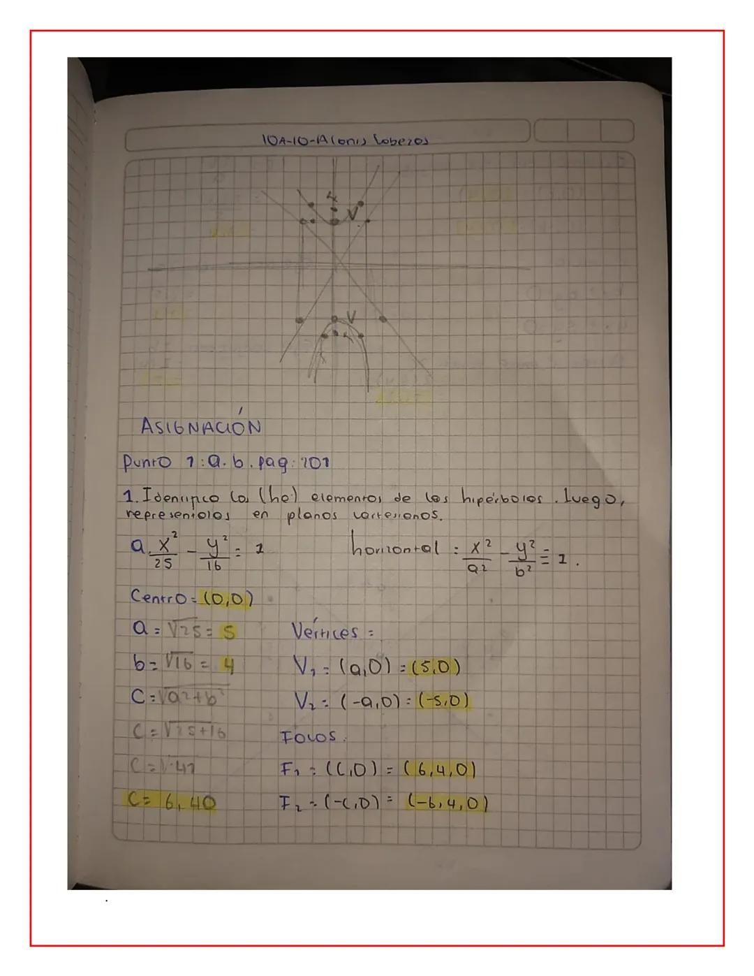 # 1DA-O-Alonis CobzEOS
D
# LA HIPERBOLA
La hiperbola es el wgor geométrico de los puntos del
plono tal que la diferencia de sus disioncio