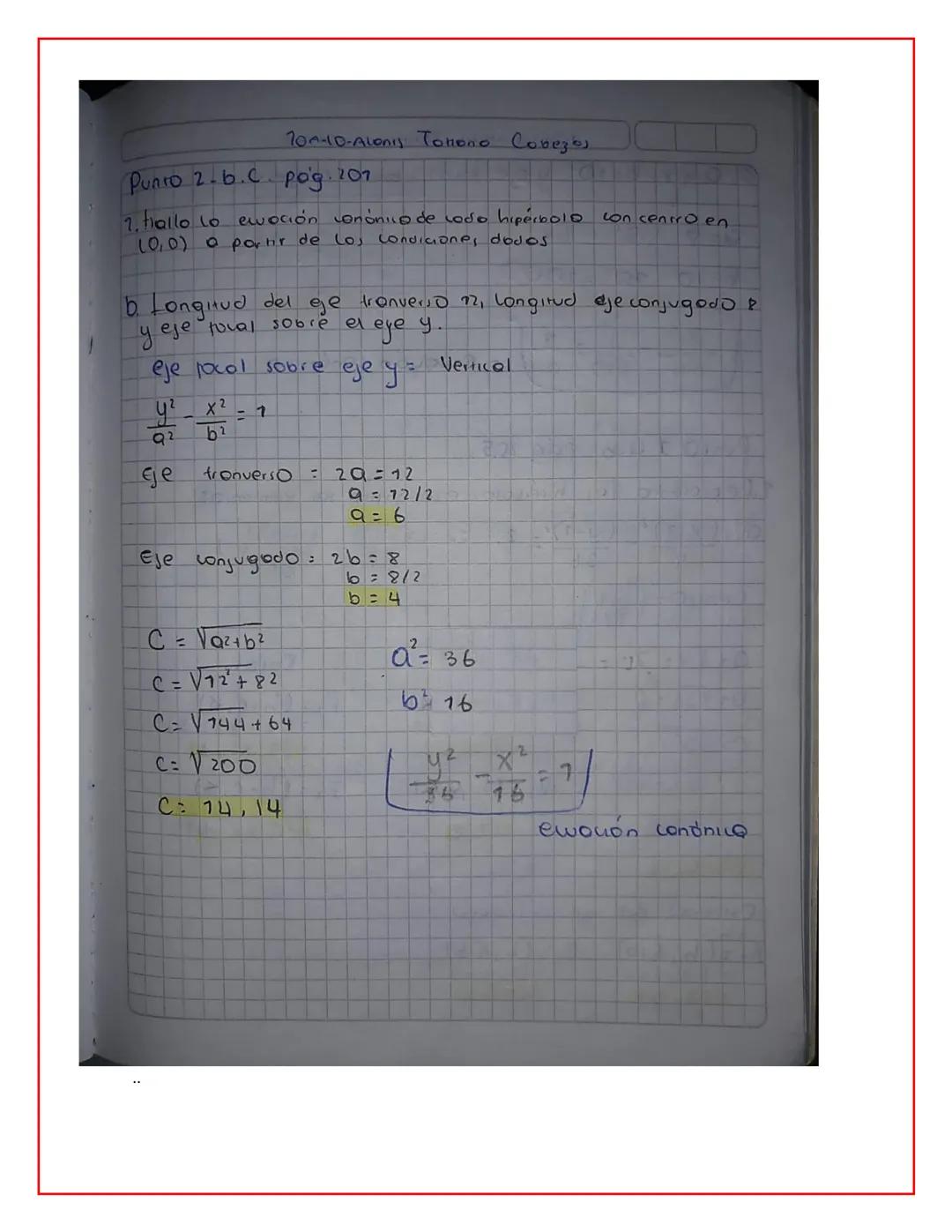 # 1DA-O-Alonis CobzEOS
D
# LA HIPERBOLA
La hiperbola es el wgor geométrico de los puntos del
plono tal que la diferencia de sus disioncio