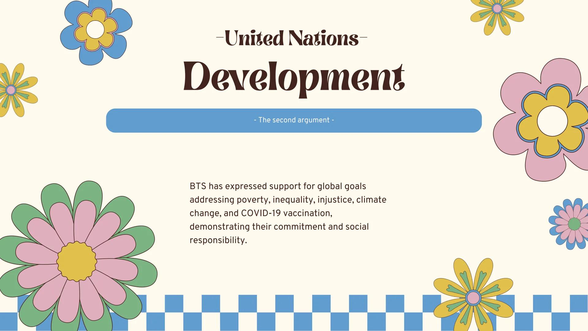 One... Two... Three!
BTS
In the UN
- United Nations- # Index
Introducción
Objectives
Development
Speeches
Conclusion Introduction
K-