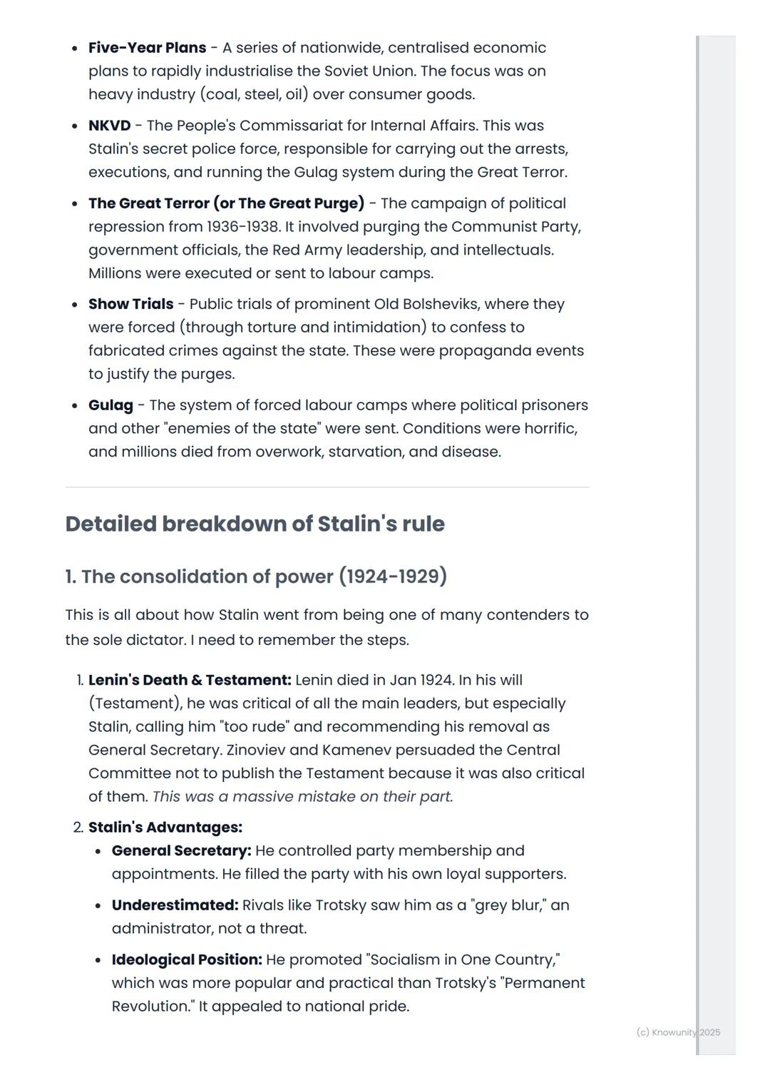 # Stalin's Russia
An overview of Stalin's Russia
After Lenin's death in 1924, a power struggle began for control of the
Soviet Union. Jose