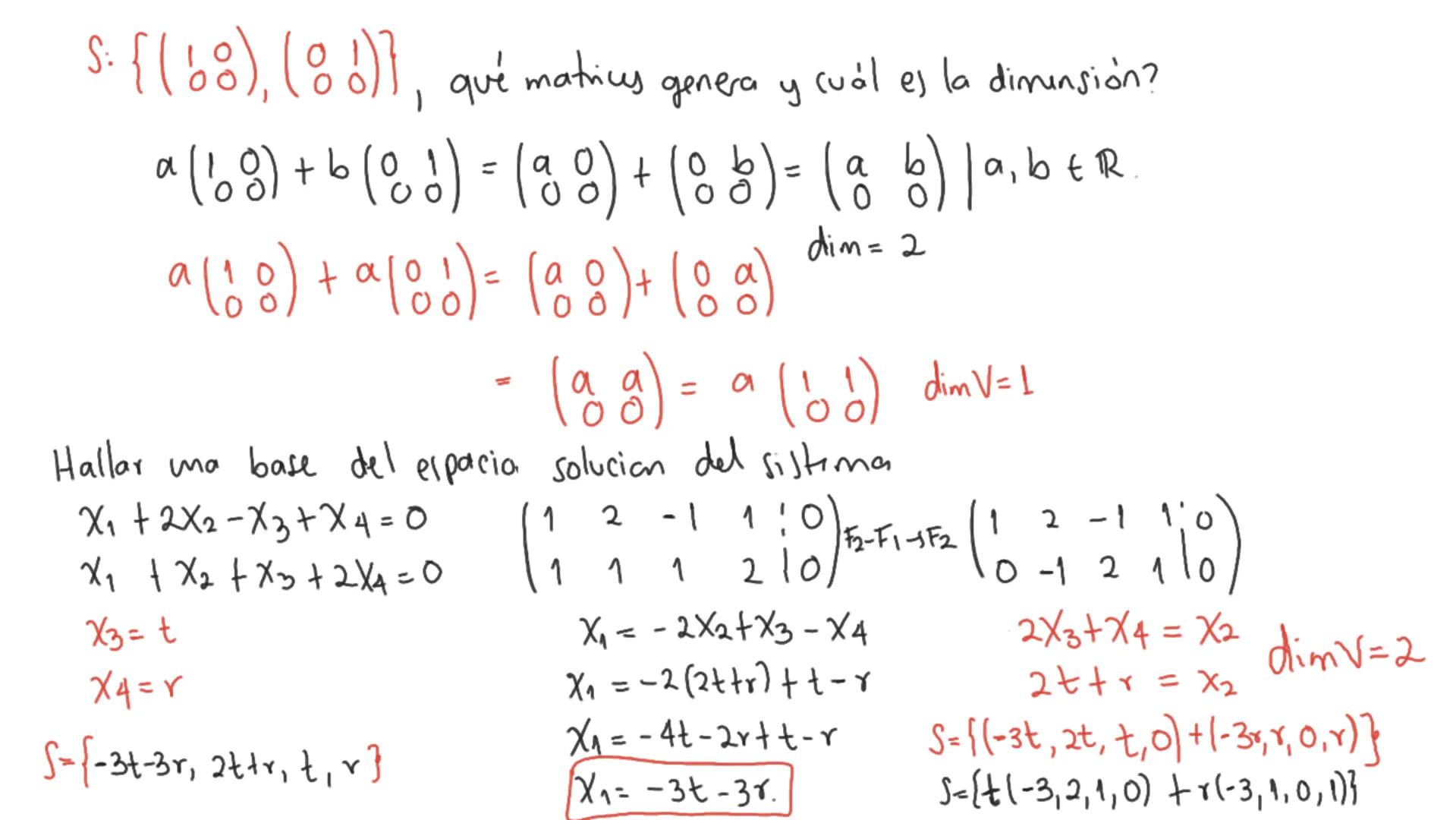 Generador: Sean V., Va.... Un elementos de V, entonces S= {V₁, V₂,... Un} generan a V, si para
cualquier elemento
en V, se cumple 2. V₁+22 V