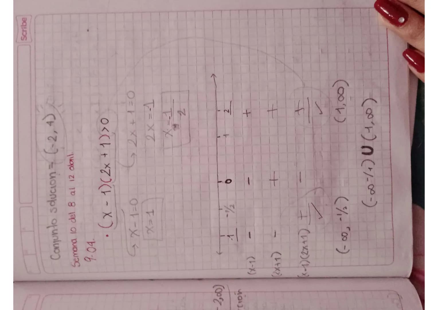 -3
# Inecuaciones Cuadraticas.
- Una inecuación de lo formula $ax^2 + bx + c > 0$, $ax^2 + bx + c \ge 0$, $ax^2 + bx + c < 0$, $ax^2 + bx +