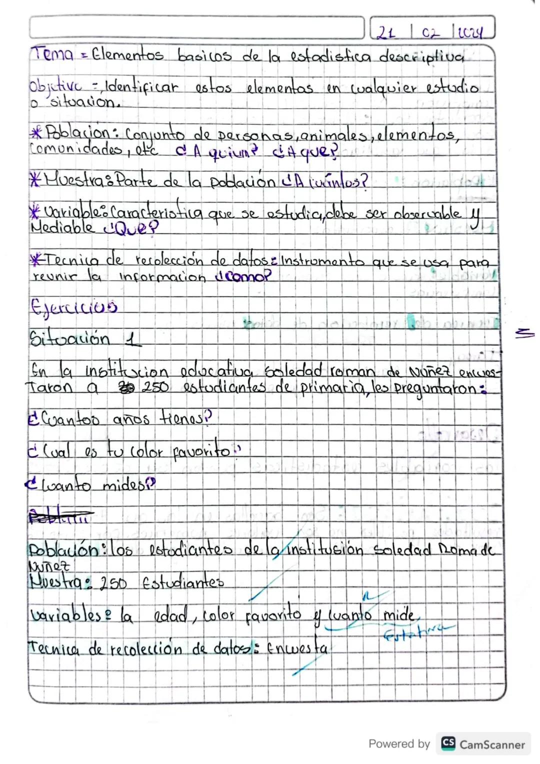 Elementos básicos de la estadística descriptiva