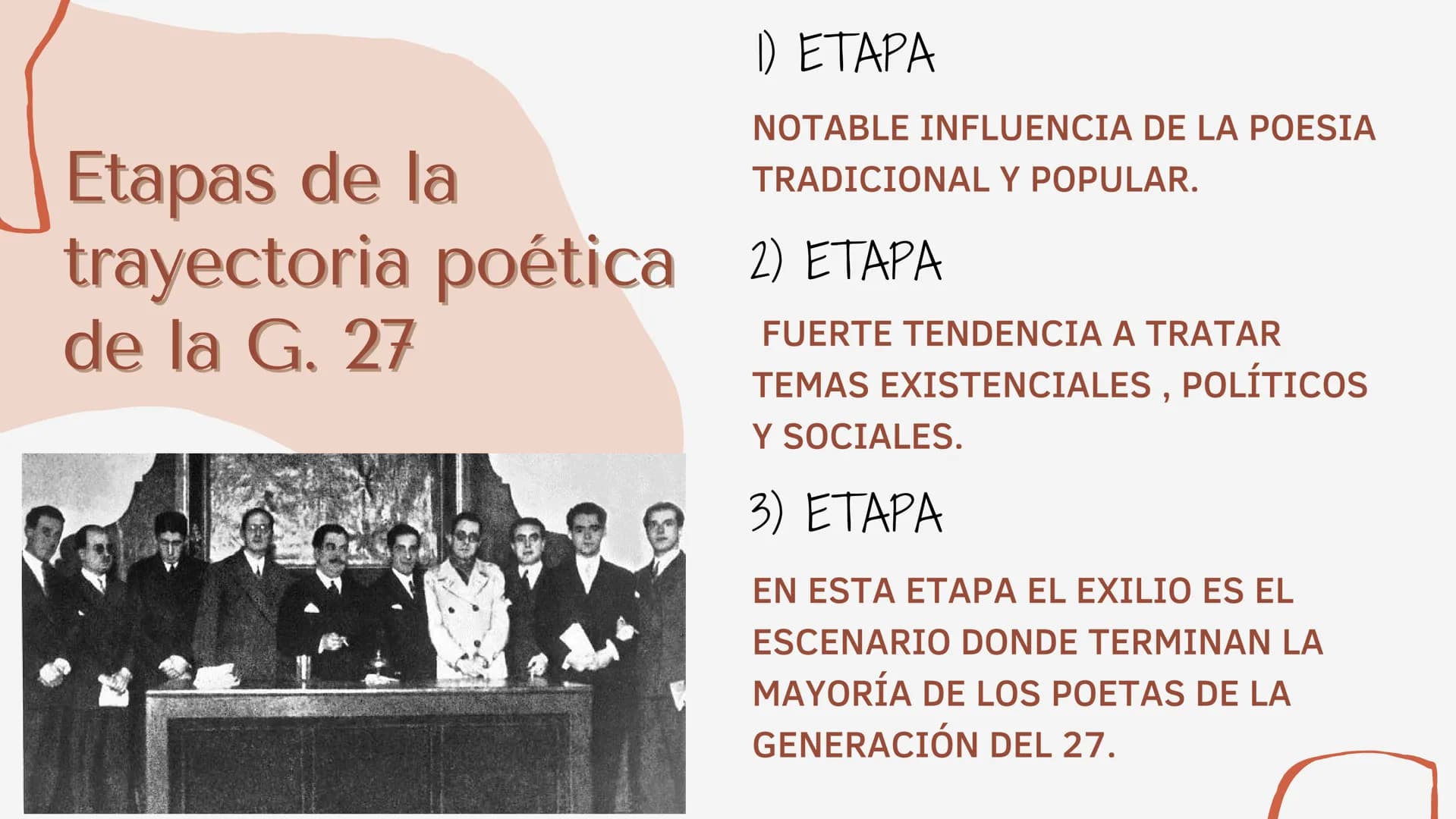 Se caracterizó por :
* Grandes escritores.
* Destacados críticos literarios.
* España y el resto de Europa
crearon una poesía pura. Etapas d